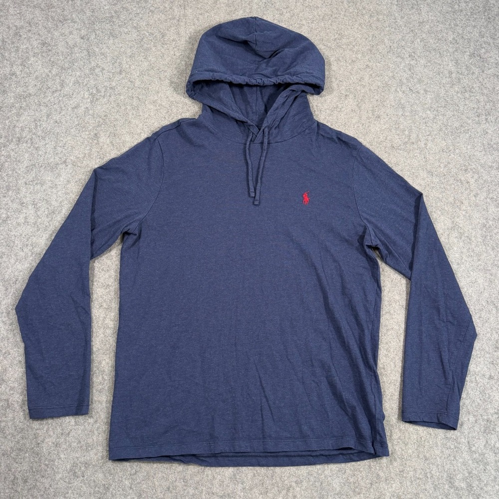 Polo Ralph‎ Lauren Navy Blue Lightweight Pullover Hoodie Men's Size Medium